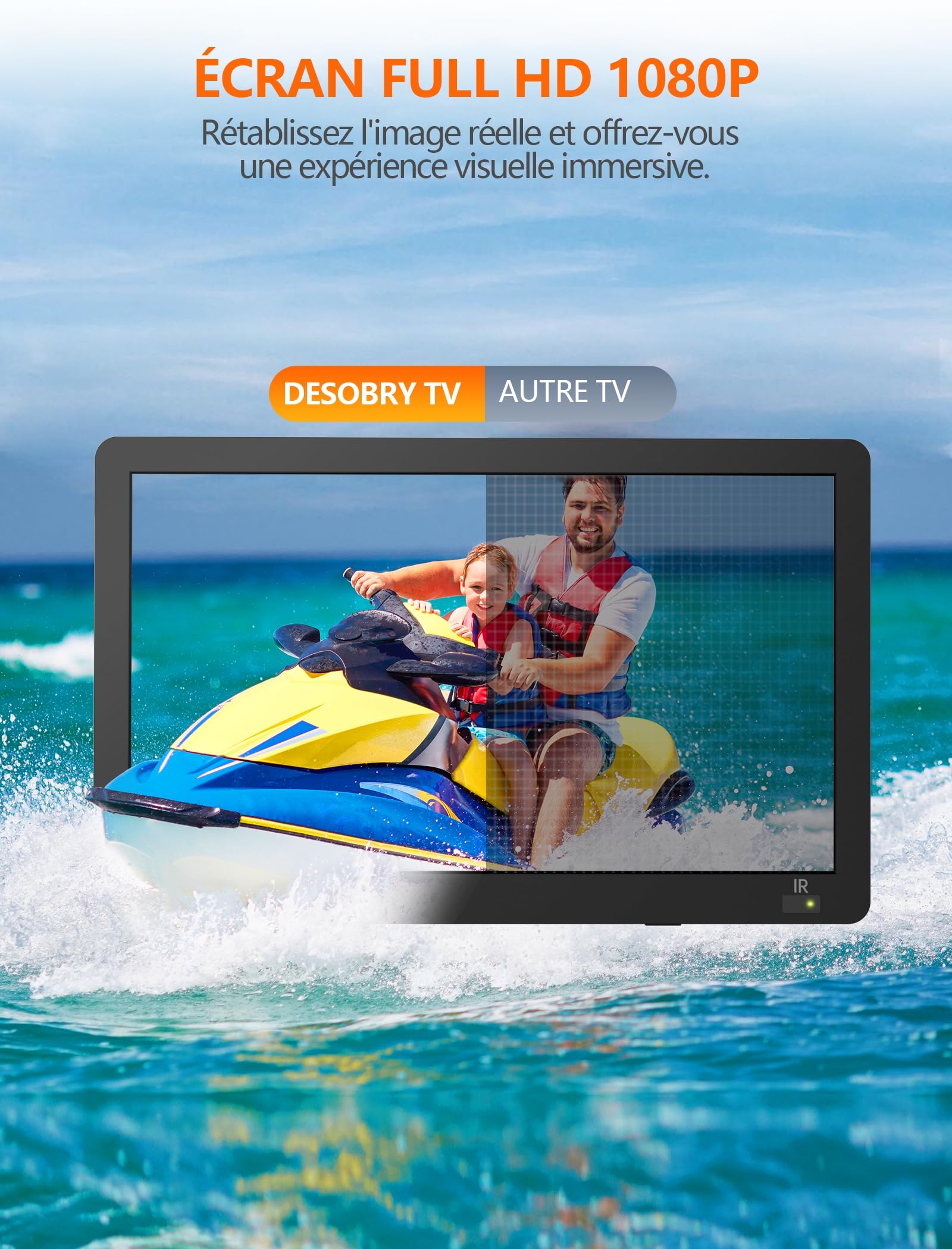 Desobry 14,2 Pouces TV Portable avec Tuner DVB-T2