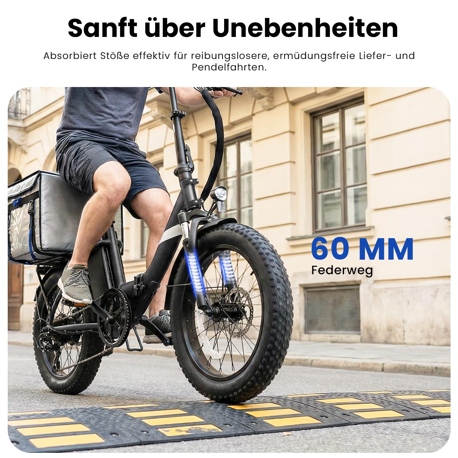 Touroll S3 Pro E-Bike Klapprad mit 1296Wh Akku, 65km-195km Reichweite, 20''x3.0'' Fat Tire Elektrofahrrad Herren Damen, 250W Motor, 50Nm Drehmoment, Ebike mit Gepäckträger, StVZO Konfor