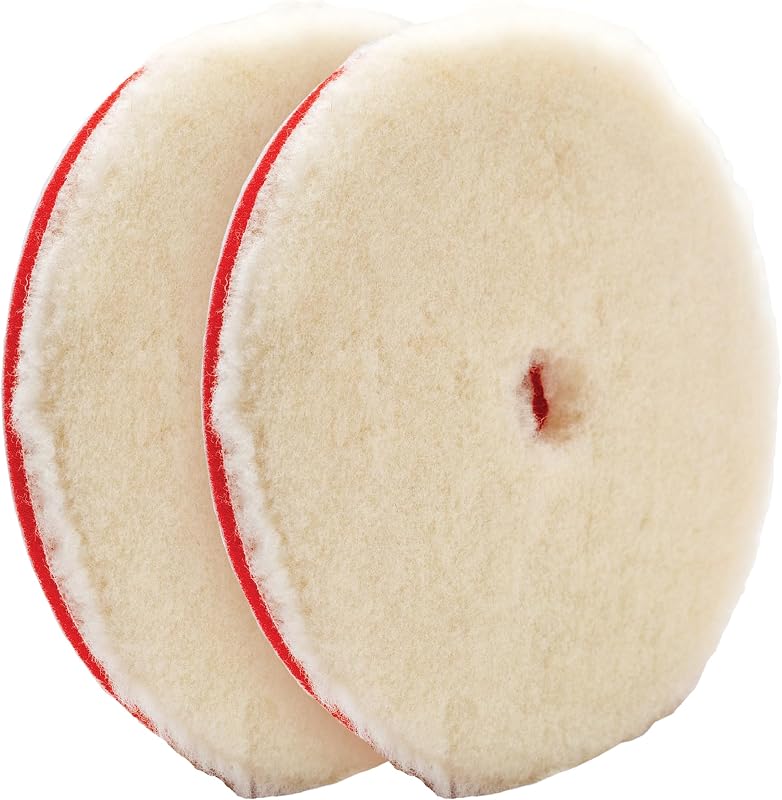 Griot's Garage BOSS Knitted Wool Pads for Car Detailing, Polishing and Paint Correction, Buffing Pads Compatible with BOSS Creams, 6.5”, Set of 2