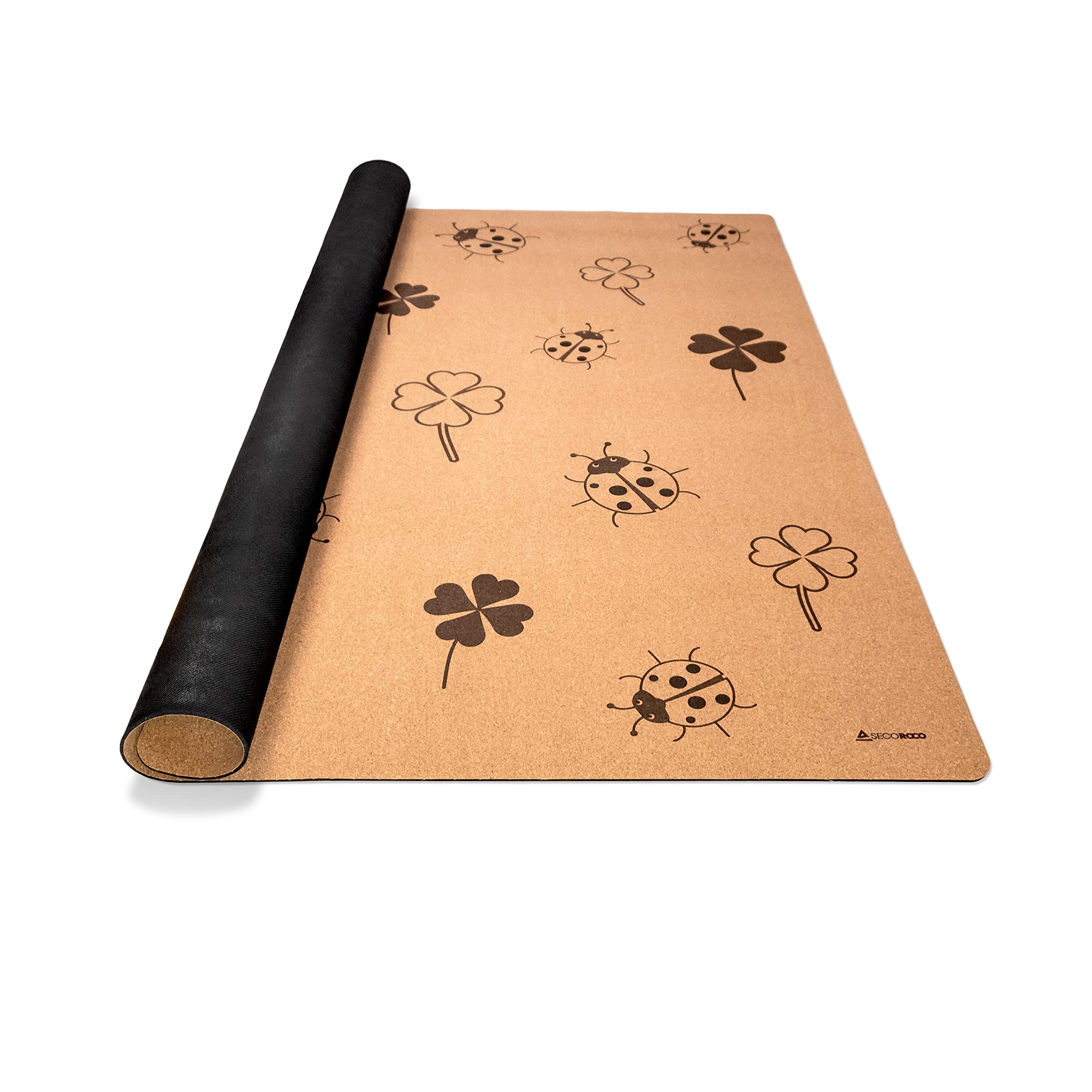 SecorocoPlay Mat Made of Cork. Non-Toxic Crawling Mat for Babies and Children Happiness 140 x 110 cm