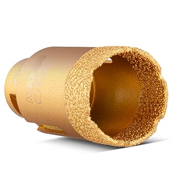 KSEIBI 615238 Diamond Hole Saw, 1-1/2 Inch 38mm Diamond Core Drill Bit for Porcelain, Ceramic, Granite Drill Bits, Brick, Marble, Vacum Brazed, 2" Drilling Depth, 5/8"-11 Thread, for Angle Grinder