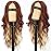 AISI HAIR Copper Blonde Wig for Women, Long Wavy Lace Hairline Middle Part Synthetic Wig for Daily Party-26 Inch