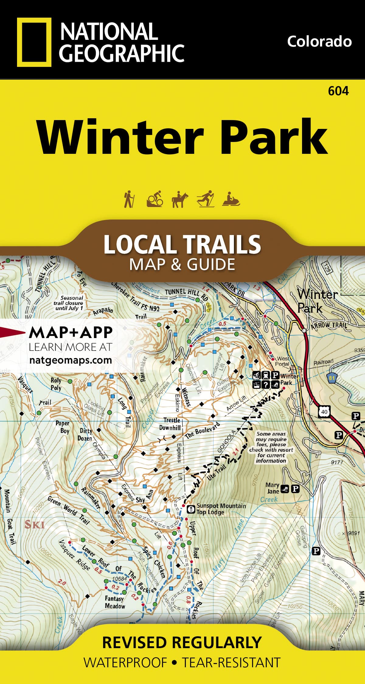 Winter Park Map [Local Trails] (National Geographic Trails Illustrated Map, 604)