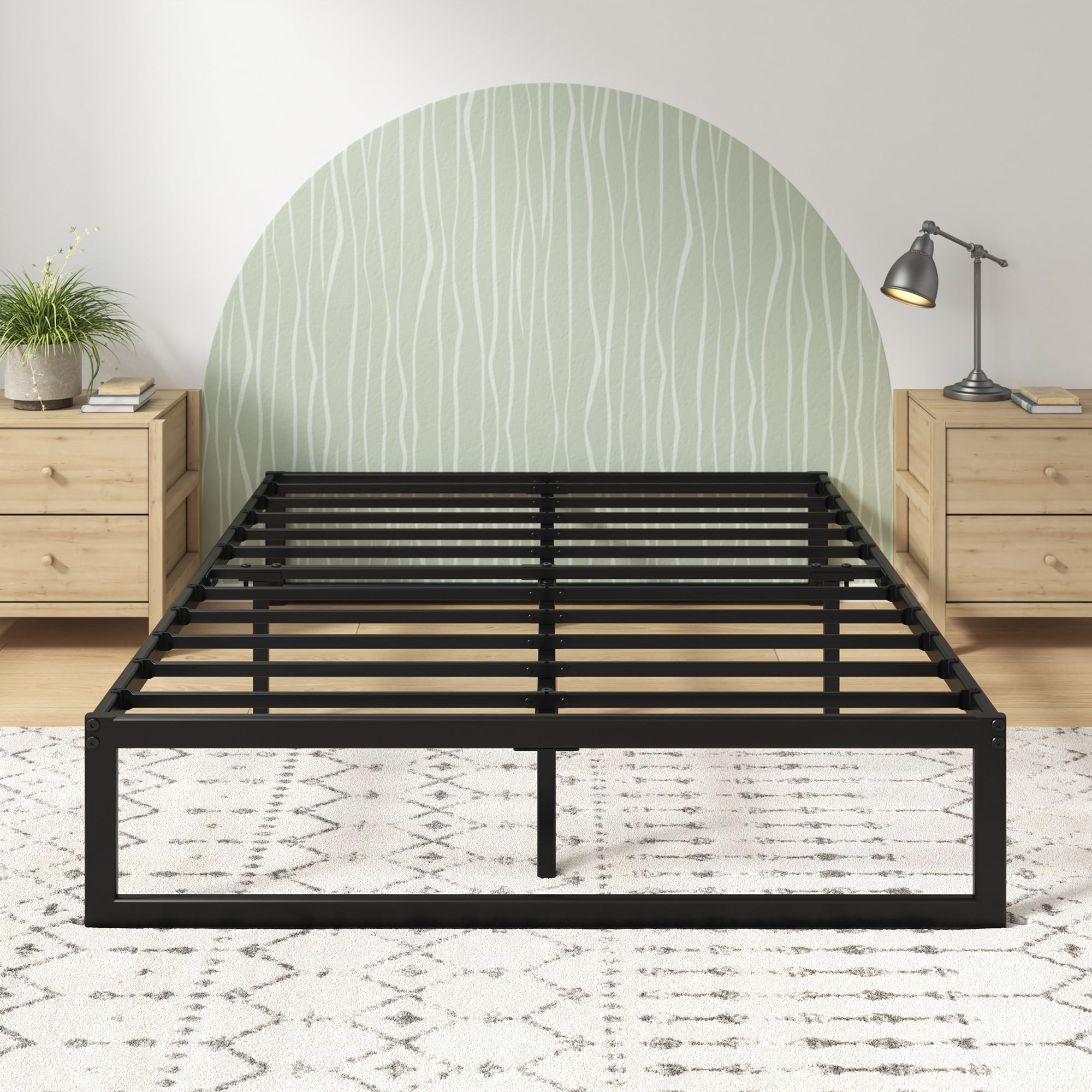 Zinus Quick Lock 35cm King Bed Frame/Under Bed Storage, Metal Bed Base, Metal Slats, Easy Assemble - Black - King $149.00