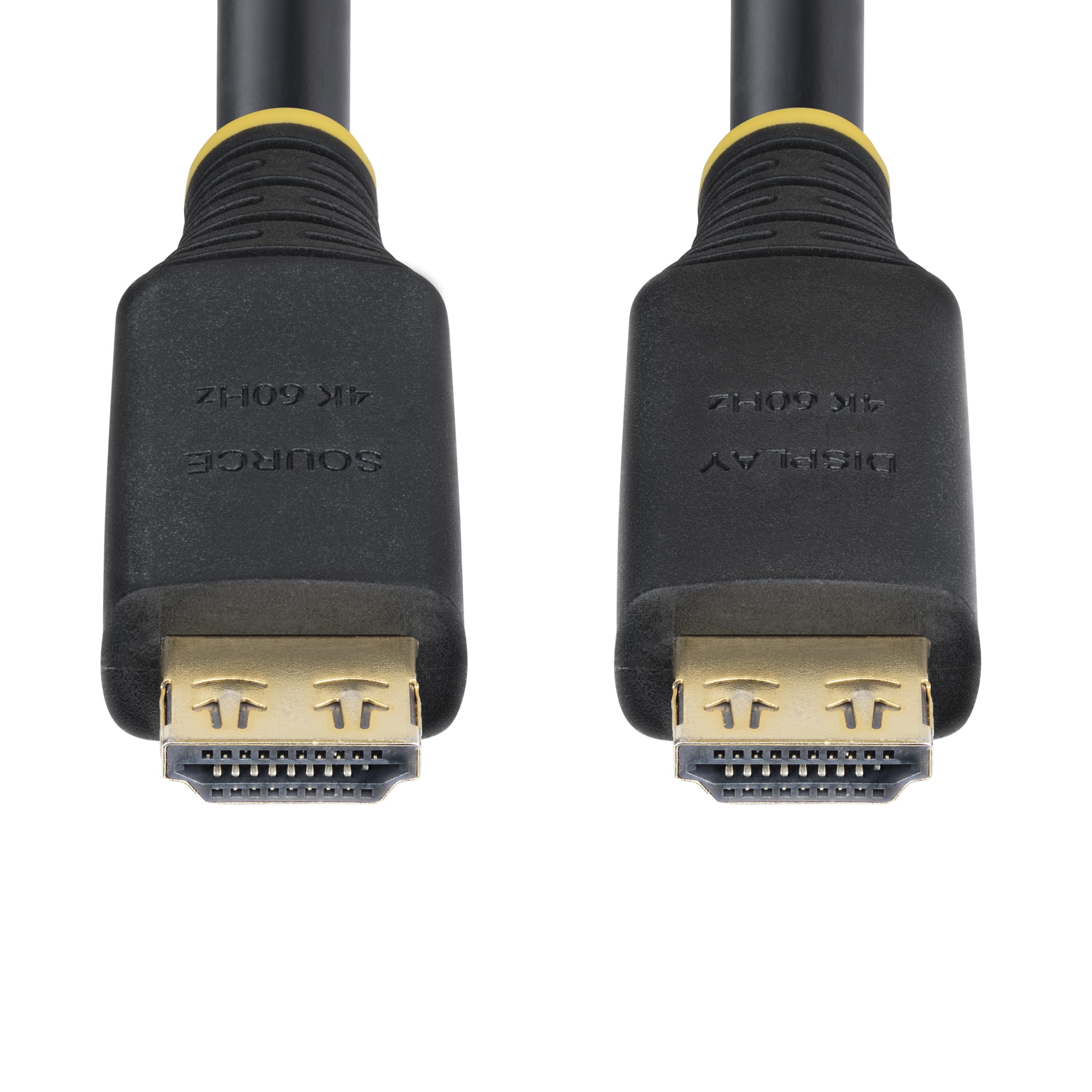 StarTech Cable HDMI Activo 15m con Conectores de Agarre - 4K 60Hz UHD | Conectores chapados en oro, Cubierta de TPE conforme con RoHS, Blindaje trenzado, Hasta 18Gbps