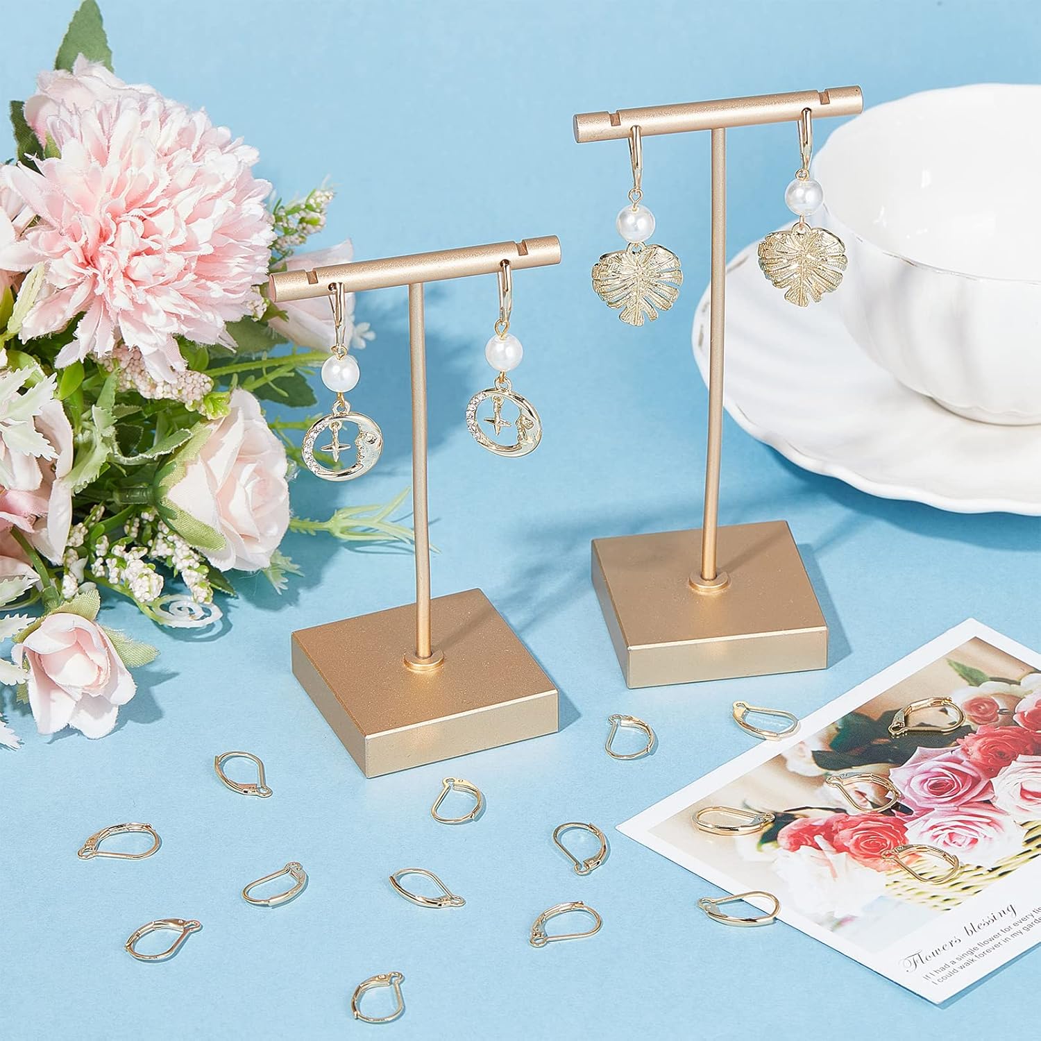 SUNNYCLUE 1 Box 60Pcs Real 24K Gold Plated Leverback Earring Findings French Earring Hooks 16.5x10mm Leverbacks Lever Back Earwires for Jewellery Making Women Adults DIY Dangle Earrings Supplies - Image 4