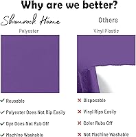Vista 3 de Shamrock Home Mantel ajustable de poliéster de 6 pies, mantel rectangular elástico, mantel ajustable para mesas de 6 pies, funda de mesa de picnic