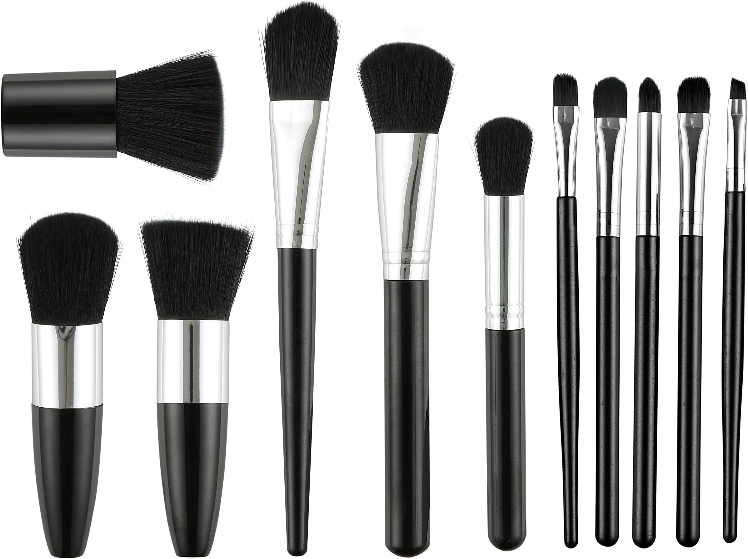 Beauté Secrets Makeup Brush Set 11Pcs Premium Synthetic Kabuki Brush Set Foundation Powder Blending Concealer Eye shadows Blush Cosmetics Brushes