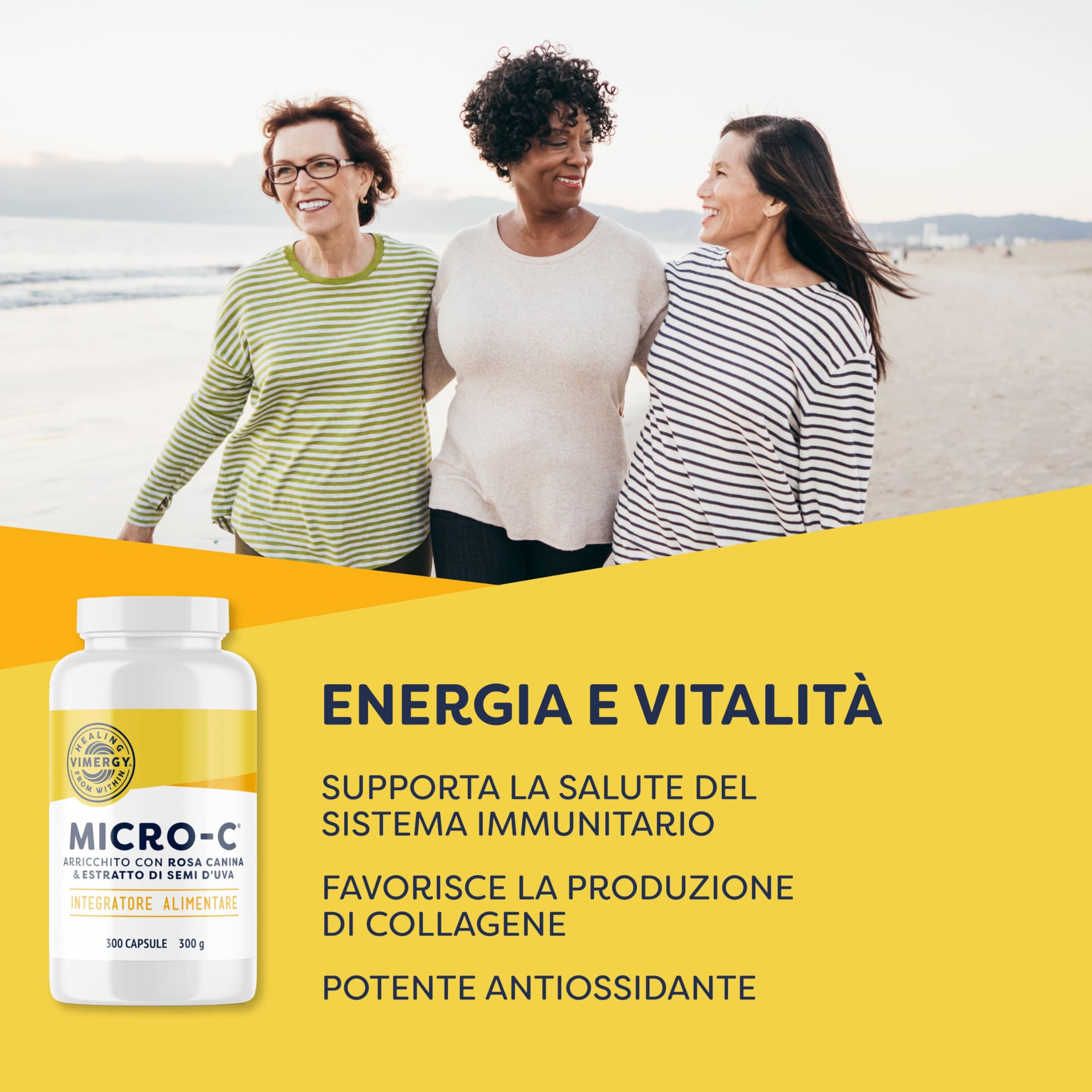 Vimergy Micro-C Capsules, 300 Servings – 500mg All-Natural Buffered Vitamin C with Rose Hips, Rutin, Grape Seed & Acerola Fruit Extract – Helps support immune function