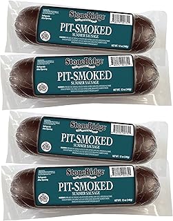 StoneRidge Old Fashioned Summer Sausage, PIT SMOKED, 12 oz, 4 Pack