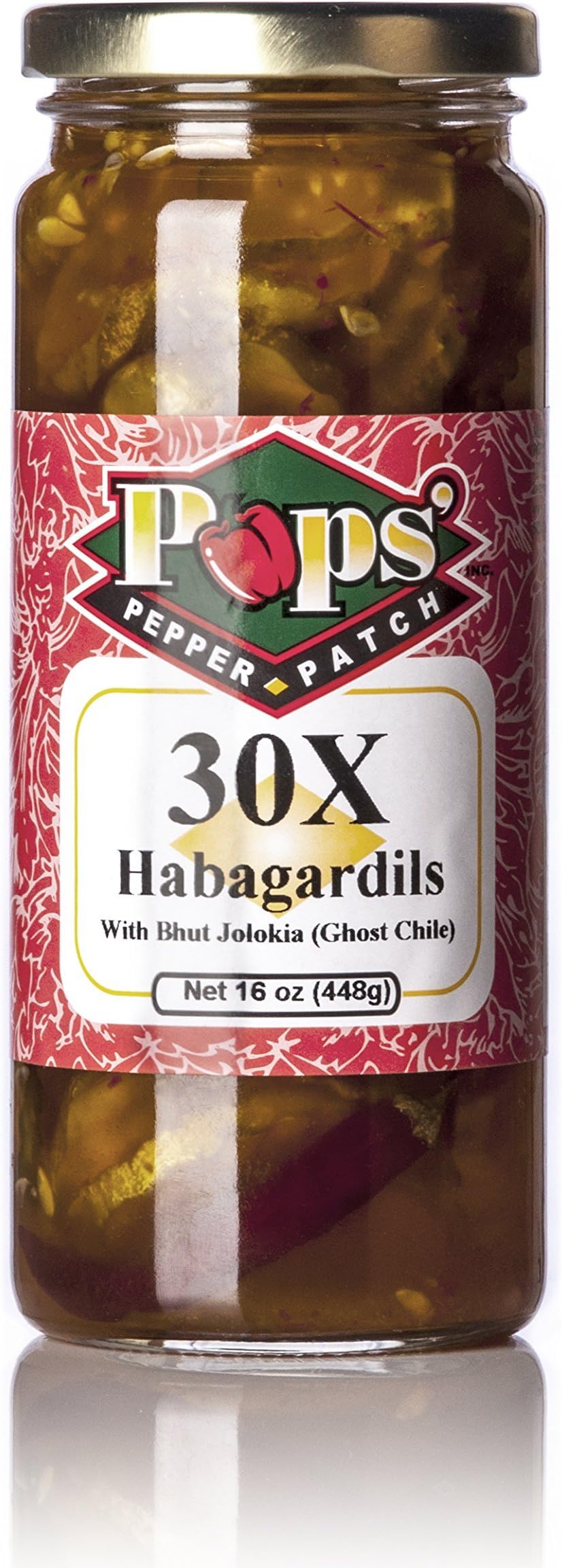 Pops Pepper Patch Spicy Sweet Dill Pickle Chip Ghost Pepper and Carolina Reaper Habagardil (30X)