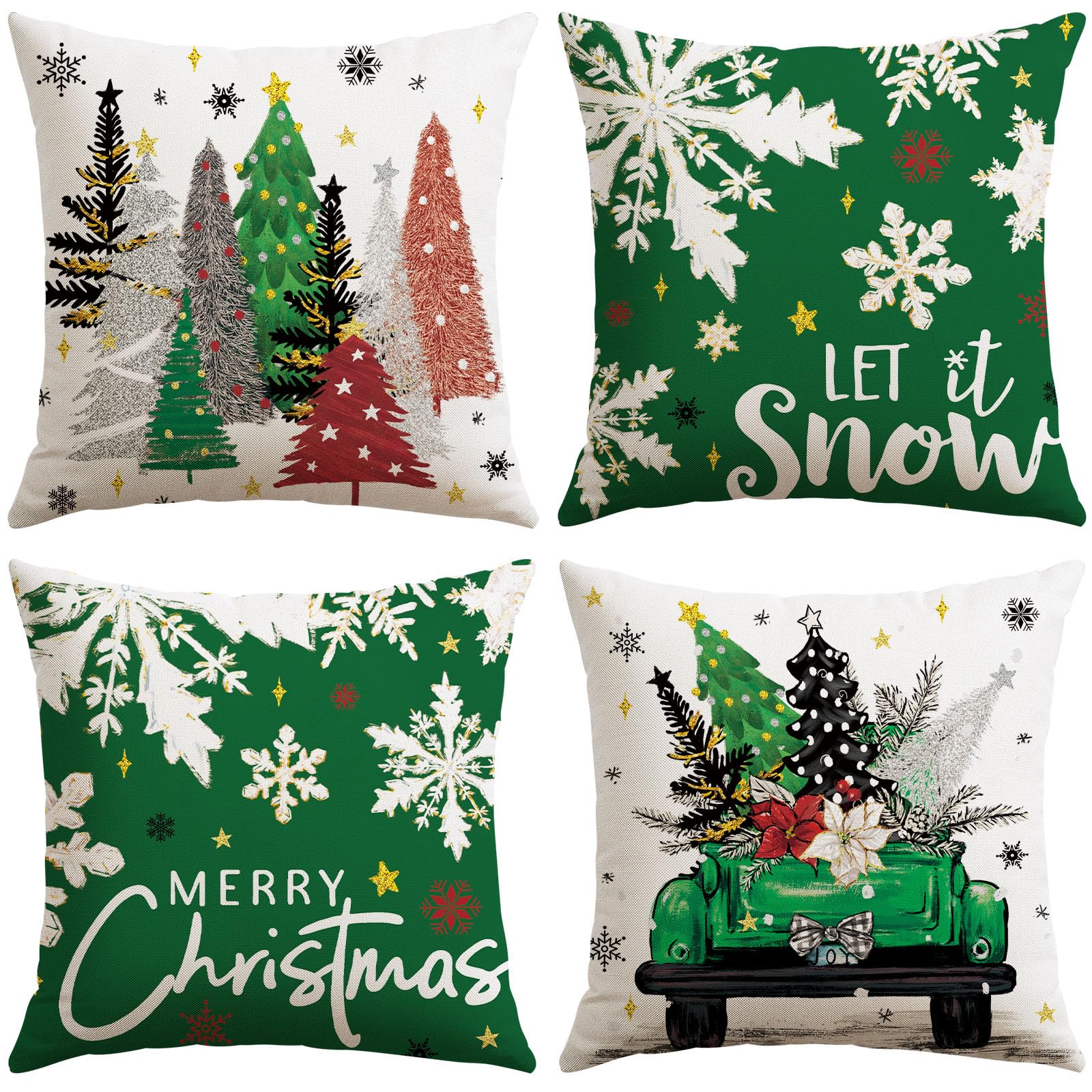 Housses de coussin de Noël motif flocon pour protéger vos oreillers et décorer le salon