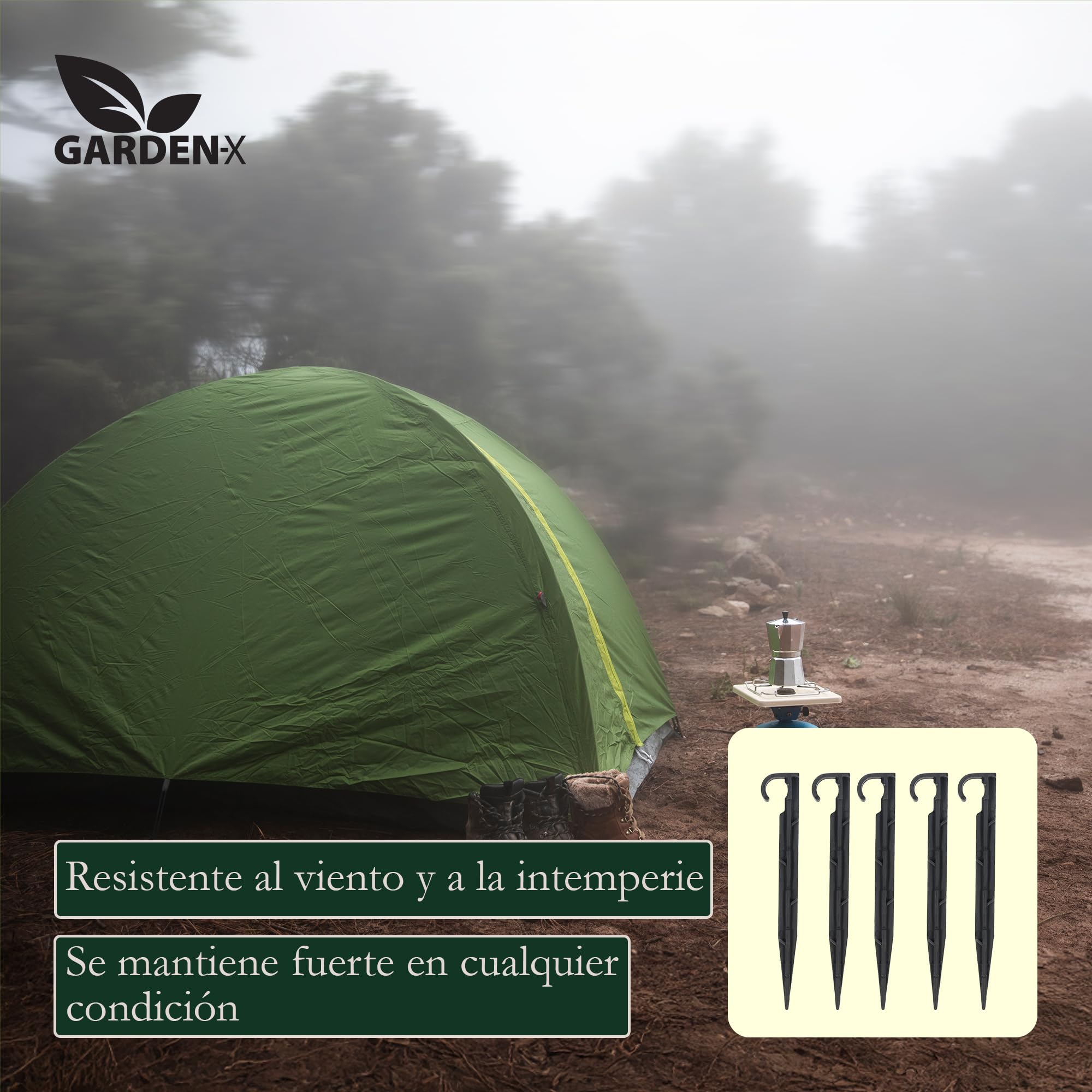 GARDENIX Manguera de jardín con ancla, 100 unidades, anclajes de fijación para manguera de goteo, pinchos para riego, diámetro de 16 mm, tenedor de perlado estable y resistente a roturas, larga