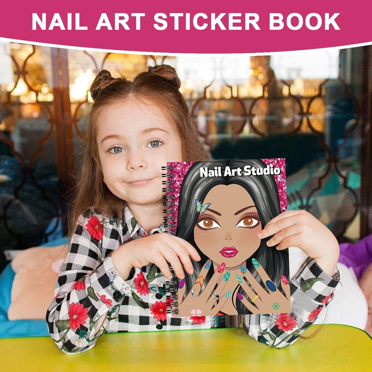 Activity Book with Stickers for Children Adults, Children's Nail Makeup Set, Creative Coloring Notebook for Home, Travel, Nursery, Leisure