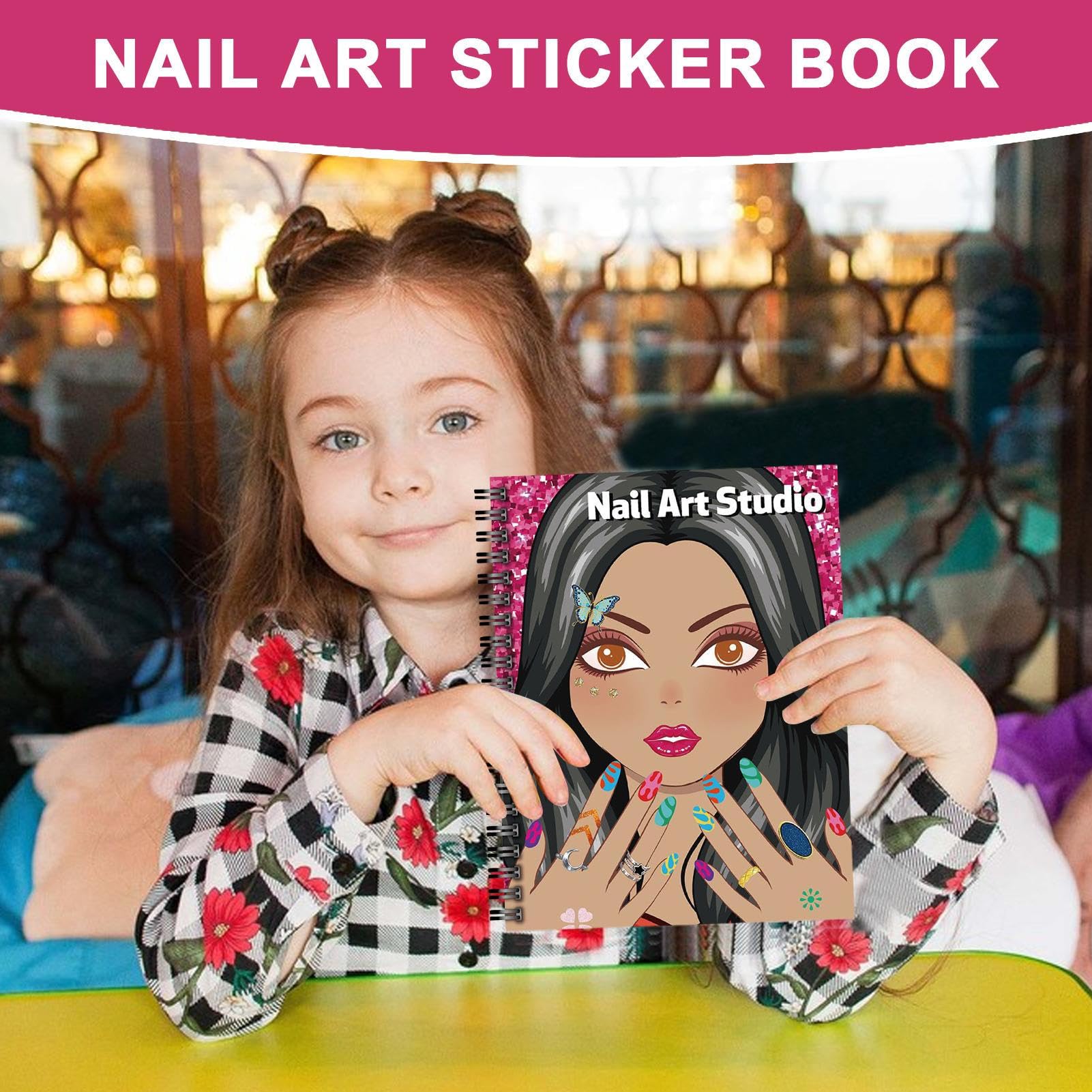 Album Di Adesivi Per Bambine Giocattolo Da Colorare Raccoglitore Design | Libro da Colorare con Unghie per Bambini Per Bambini E Bambine Giovani Adolescenti Casa Scuola Materna Asilo Camera