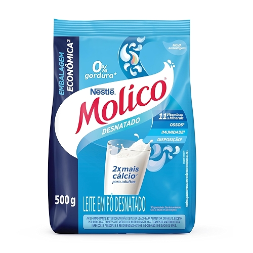 Molico Leite Em Pó Desnatado Total Cálcio 500G Molico Leite Em Pó Desnatado Total Cálcio 500G