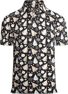 Alex Vando Mens Hawaiian Golf Shirt Moisture Wicking Digital Print Golf Shirts for Men