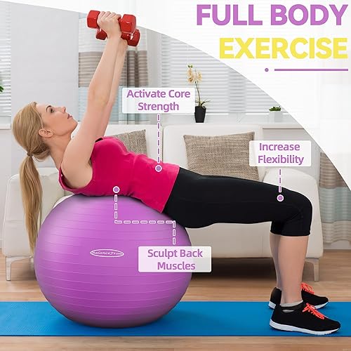 Miniatura 3 de Fitvids Exercise Ball Púrpura,Negro -,Azul,Gris,Verde,Rosa,Rojo,https://www.amazon.com/dp/undefined