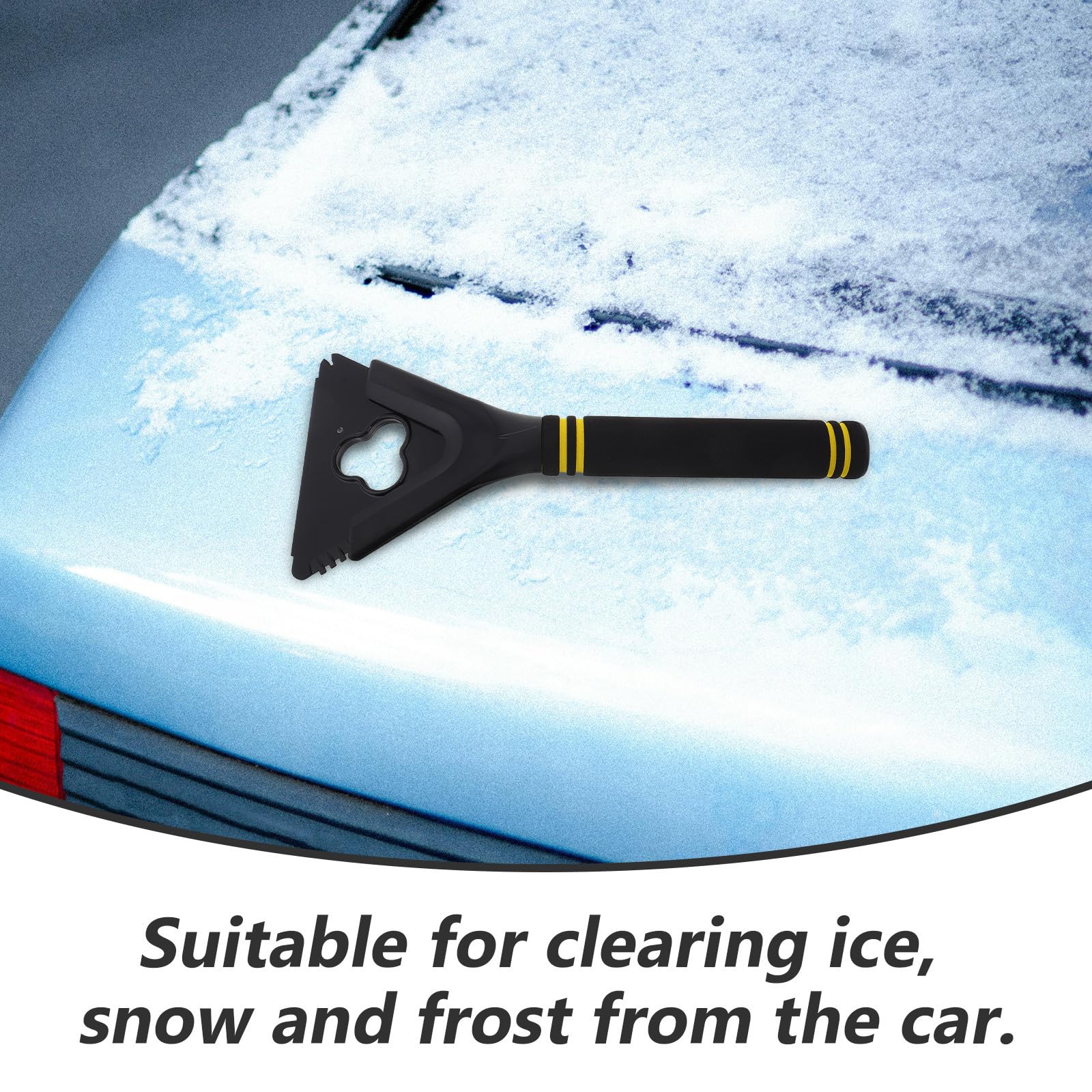 Housoutil 5 Pezzi Raschietto per Ghiaccio Auto Portatile Manico Ergonomico in ABS e Eva, per Rimuovere Ghiaccio e Neve da Parabrezza in Inverno