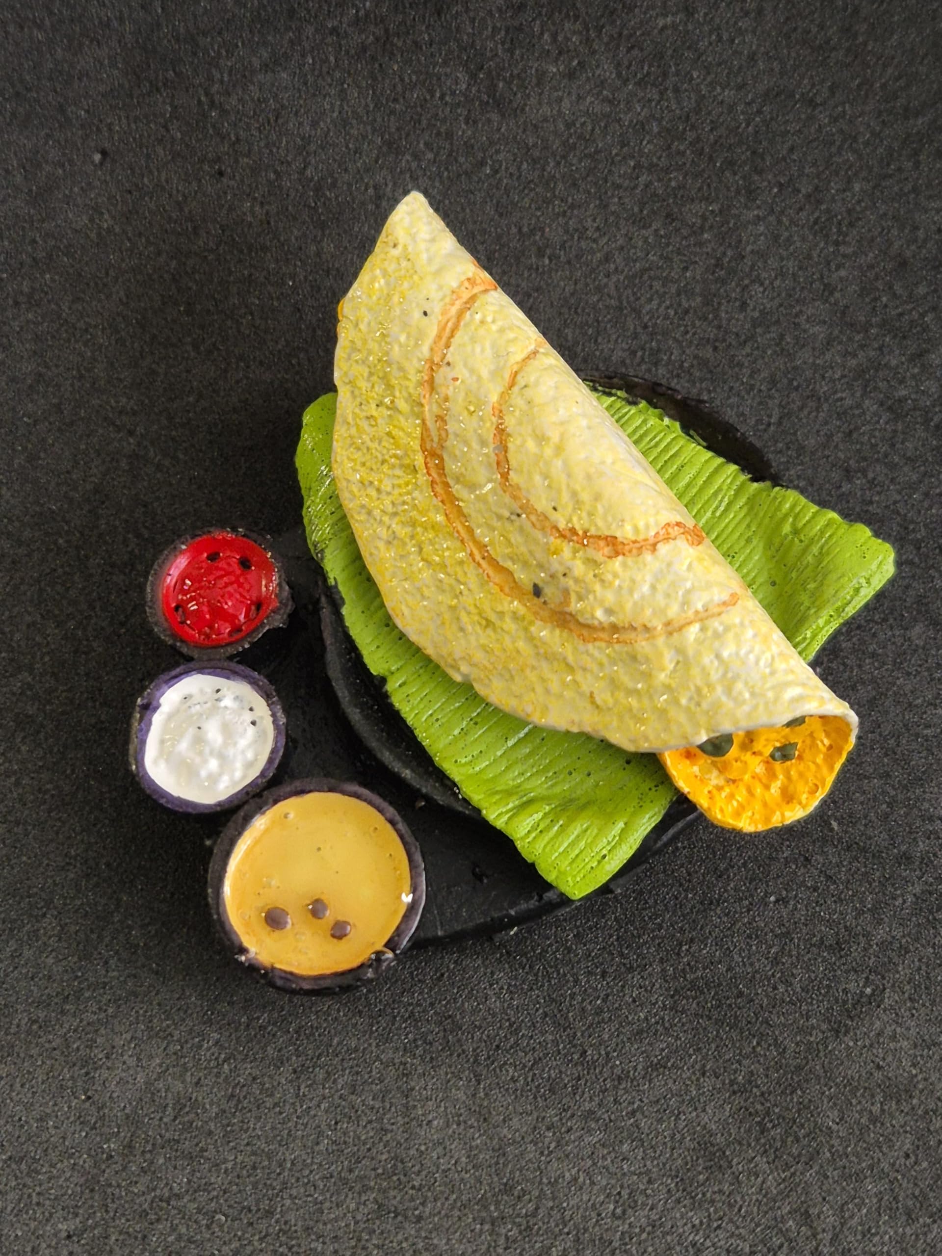 DT DECTONE Combo Pack of 3 Fridge Magnet Dosa, Sambhar Vada & Nariyal Pani Miniature 3D Fridge Magnet Best Souvenir Gift 100% Made in India 1