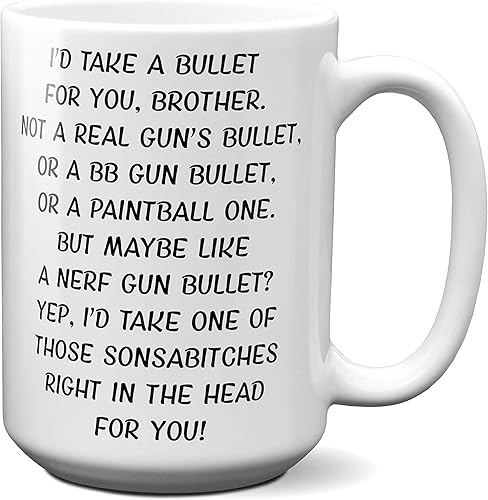 Miniatura 7 de Ransalex Regalos divertidos para hermanos - Tazas de café Gag Brother - Mejor regalo de cumpleaños para hermanos - Tazas de humor para adultos -