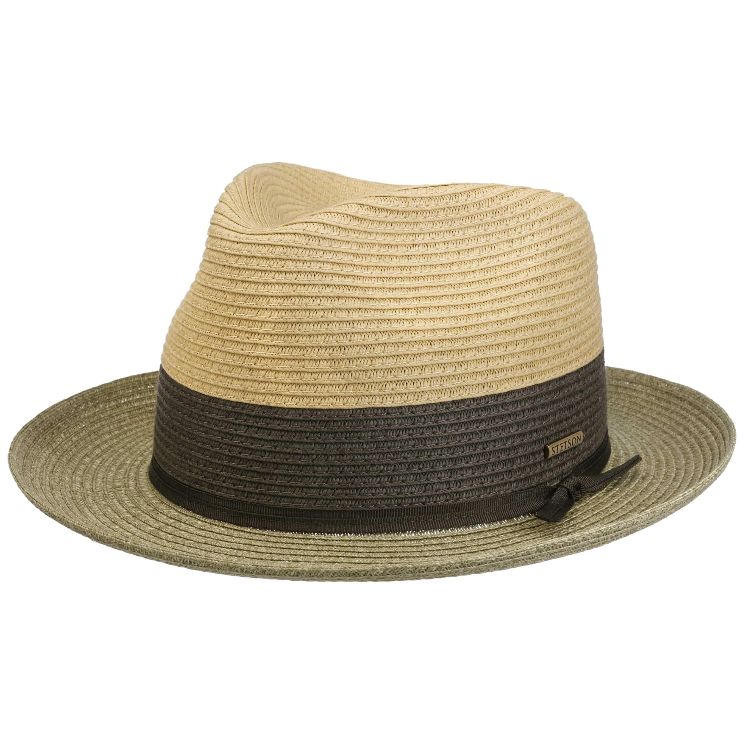 Stetson Chapeau en Paille Dovito Fedora Toyo Femme/Homme - de Plage Soleil avec Ruban Gros Grain Printemps-ete Printemps Ete