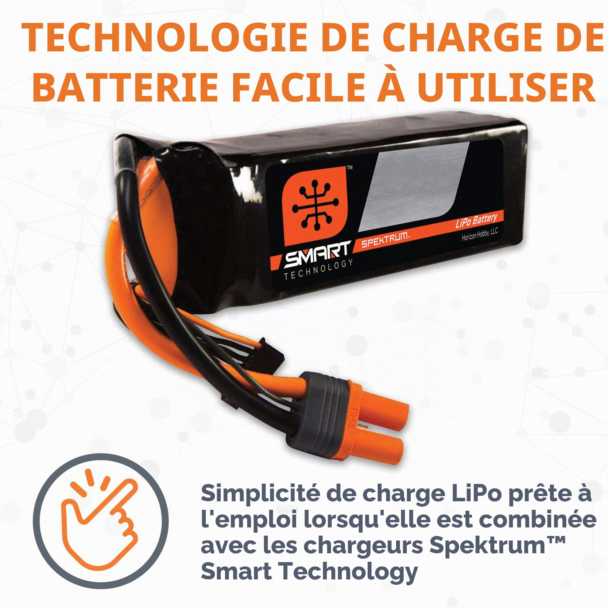 Spektrum 14.8V 2200mAh 4S 30C Smart LiPo Batterie : IC3 SPMX22004S30 Multicolore