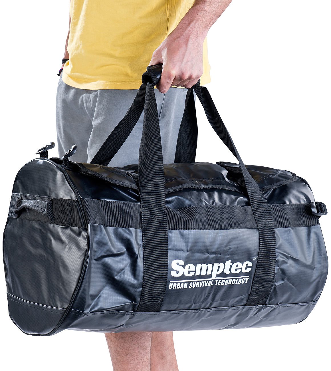 Semptec Urban Survival Technology Sporttasche LKW Plane: 2in1-Rucksack-Reisetasche aus reißfester LKW-Plane, 65 l (Reisetasche Rucksack Kombi, mit Rucksackfunktion, Damen)
