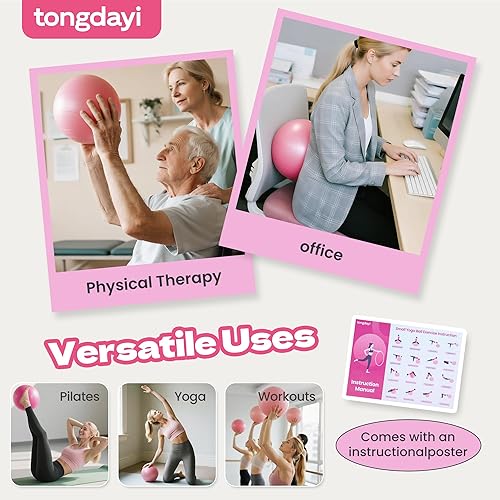 Miniatura 7 de Inicio Equipo de pilates para mujer, kit de pilates con anillos de pilates de 14 pulgadas, pelota de yoga, discos deslizantes, bandas de pilates y