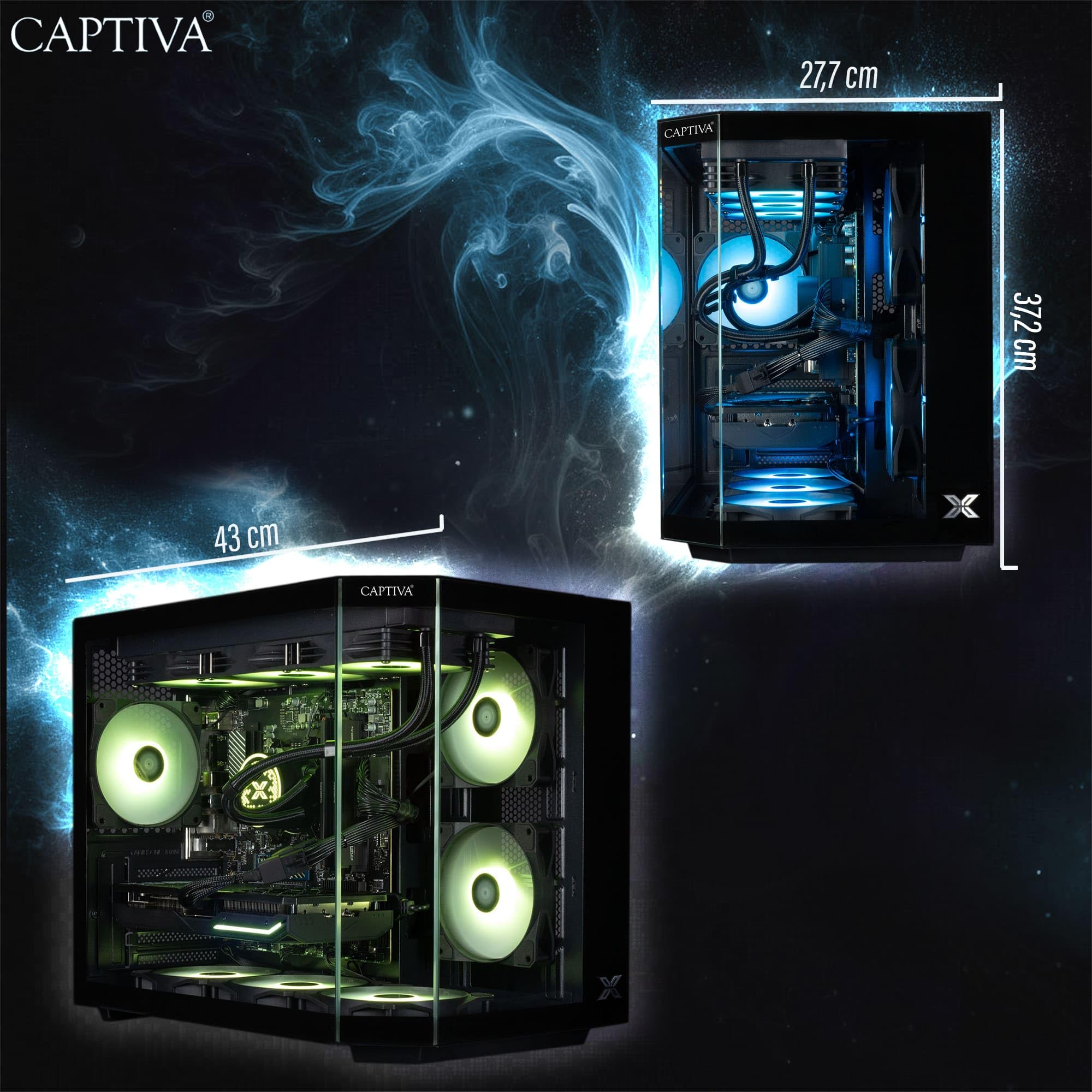 Captiva PC Highend Gaming R98-602 (Ryzen 7 7800X3D/RTX5070 12GB GDDR7/SSD 1TB/32GB/WLAN/Windows 11 Home 64-bit) (98602)