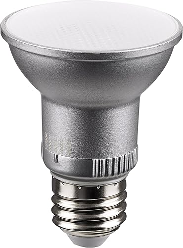 Miniatura 1 de Satco S11580 LED PAR20 de 5.5 vatios base media acabado plateado CCT seleccionable 120 voltios ángulo de haz de 25 grados 5.5PAR20LED5CCTSP120V para