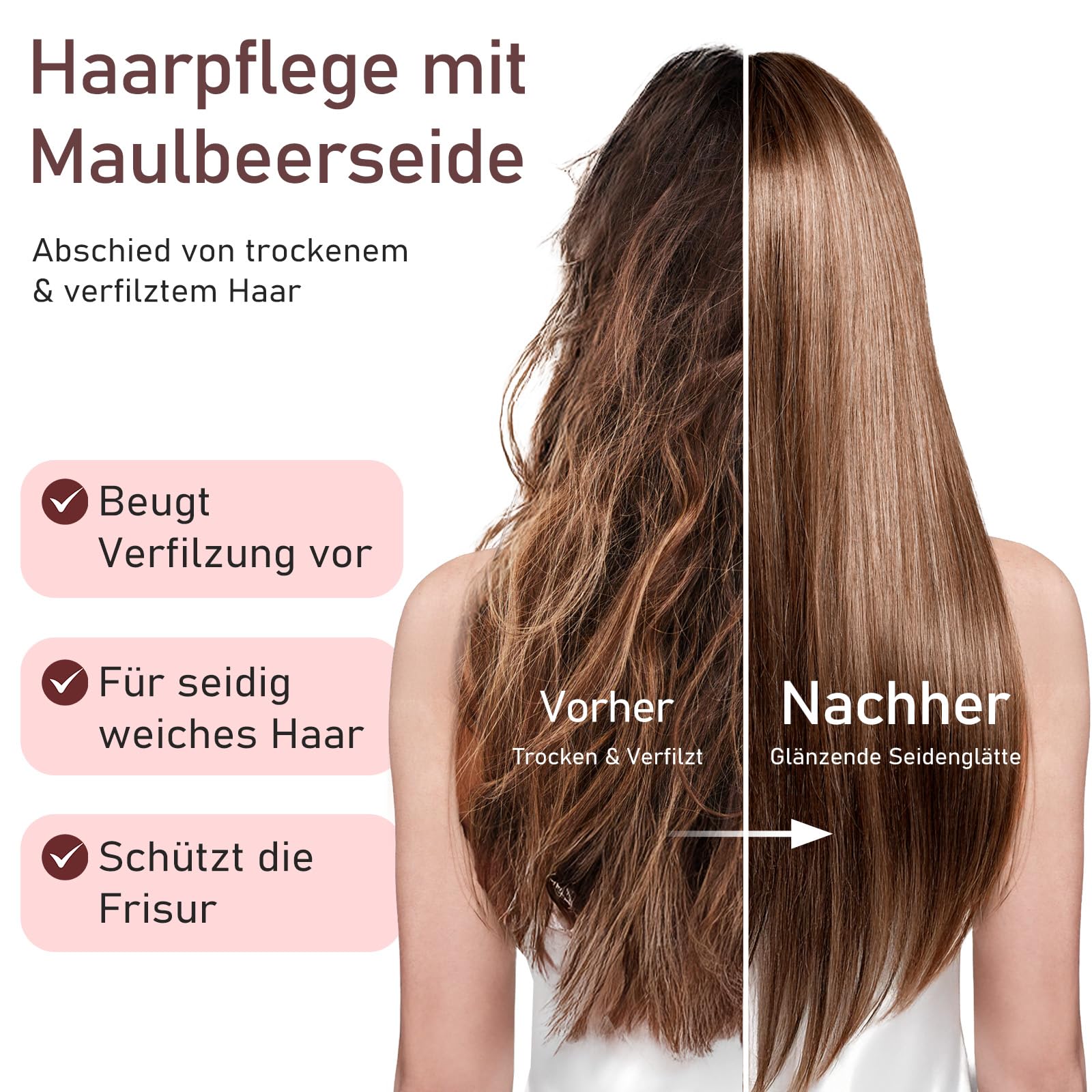 LitBear 22 Momme Seidenhaube zum Schlafen - Schlafmütze aus 100% Maulbeerseide, 100% Silk Bonnet mit elastischem Band, atmungsaktive und verstellbare Schlafhaube für lockiges Haar
