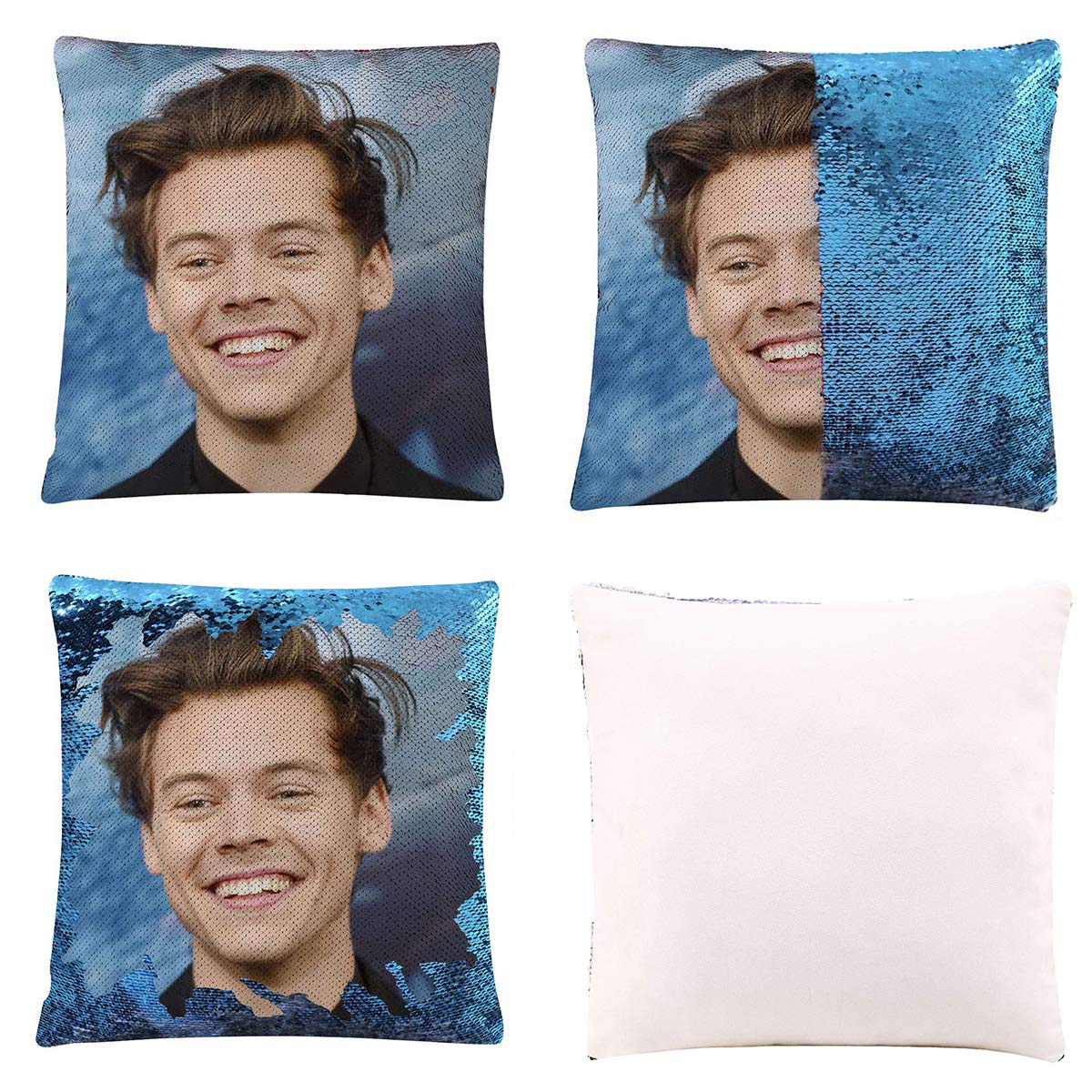 F.P.L Fun Sequin Pillow Case DIY Magic Reversible Pillow Case-16x16 inch Sublimation Celebrity Sequin Pillow Case Flip Office Gift and Christmas Sequin Pillow Case