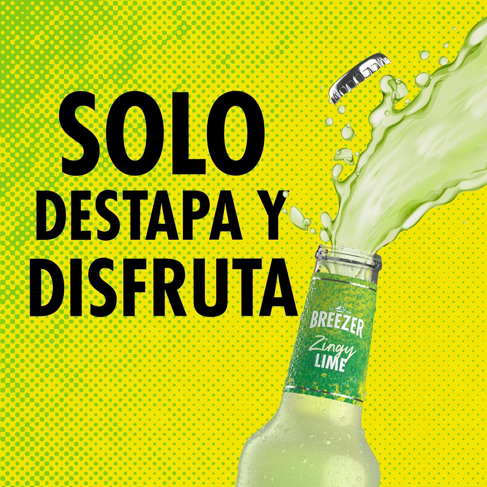 BREEZER Zingy Bebidas Alcohólicas Sabor Lima, 4% ABV, 24 x 27.5cl / 275ml, Bebidas alcohólicas saborizadas, Listas para Tomar