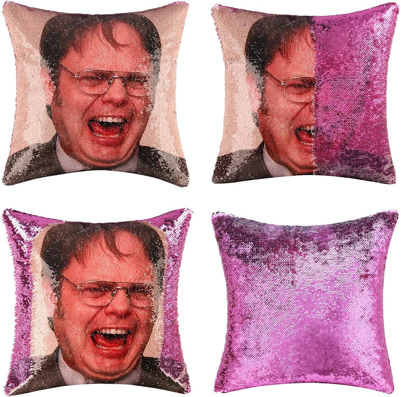 the office sequin pillow
