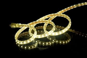UL Listed, 40 Feet,Super Bright 10500 Lumen, 3000K Warm White, Dimmable, 110-120V AC Flexible Flat LED Strip Rope Light, 720 Units 5050 SMD LEDs, Indoor Outdoor Use, Ready to use