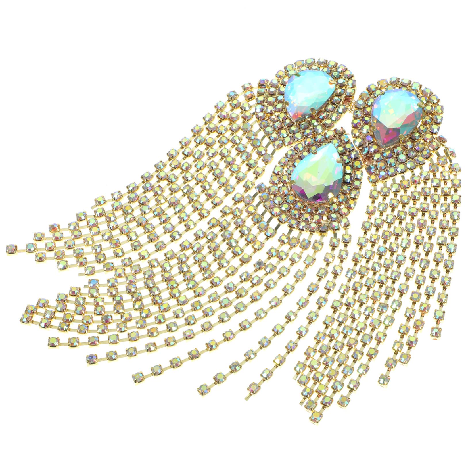 TEHAUX 3pezzi Spilla Decorativa Strass Con Frange Per Abbigliamento Accessorio Per Applique Per Giacche e Vestiti Base Ab