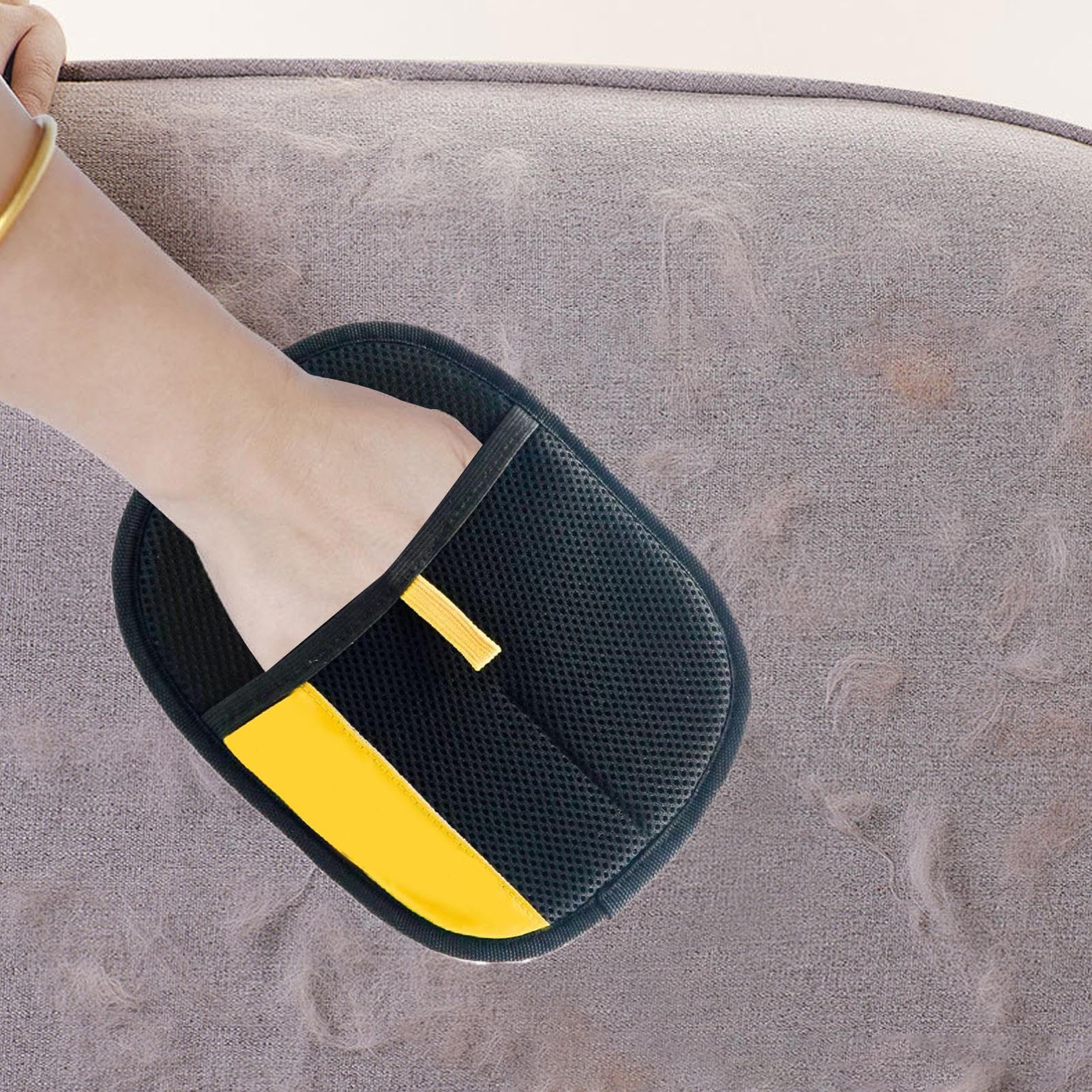 LAFANDE Double-Sided Pet Grooming Gloves, 4PCS Reusable Hair Remover Glove, Pet Hair Remover Gloves for Dog & Cat, Static Removal Gloves, Double-Sided Grooming Gloves for Pets