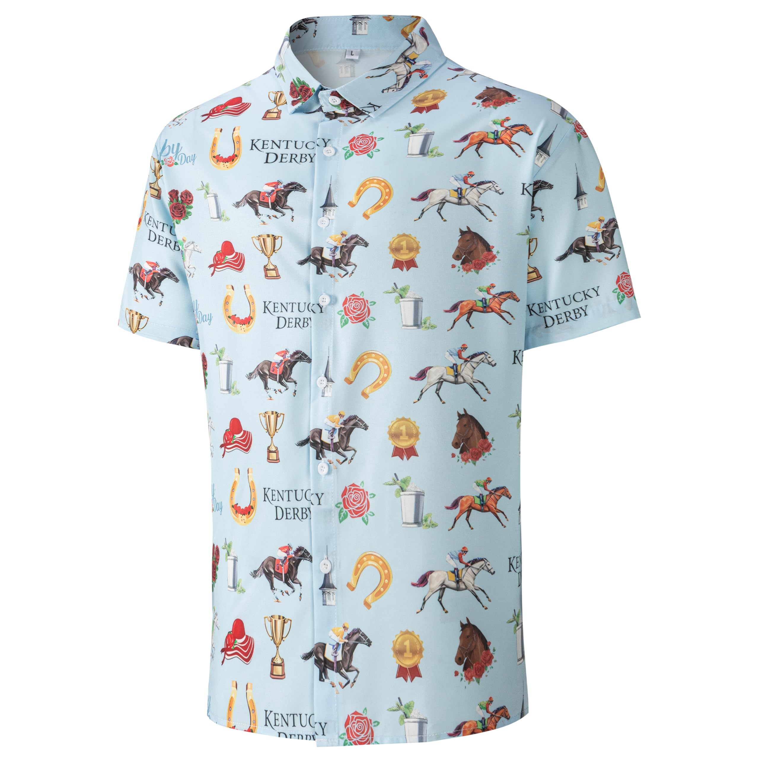 Men's Casual Button Down Shirts Regular Fit Short Sleeve Hawaiian Shirt for Men