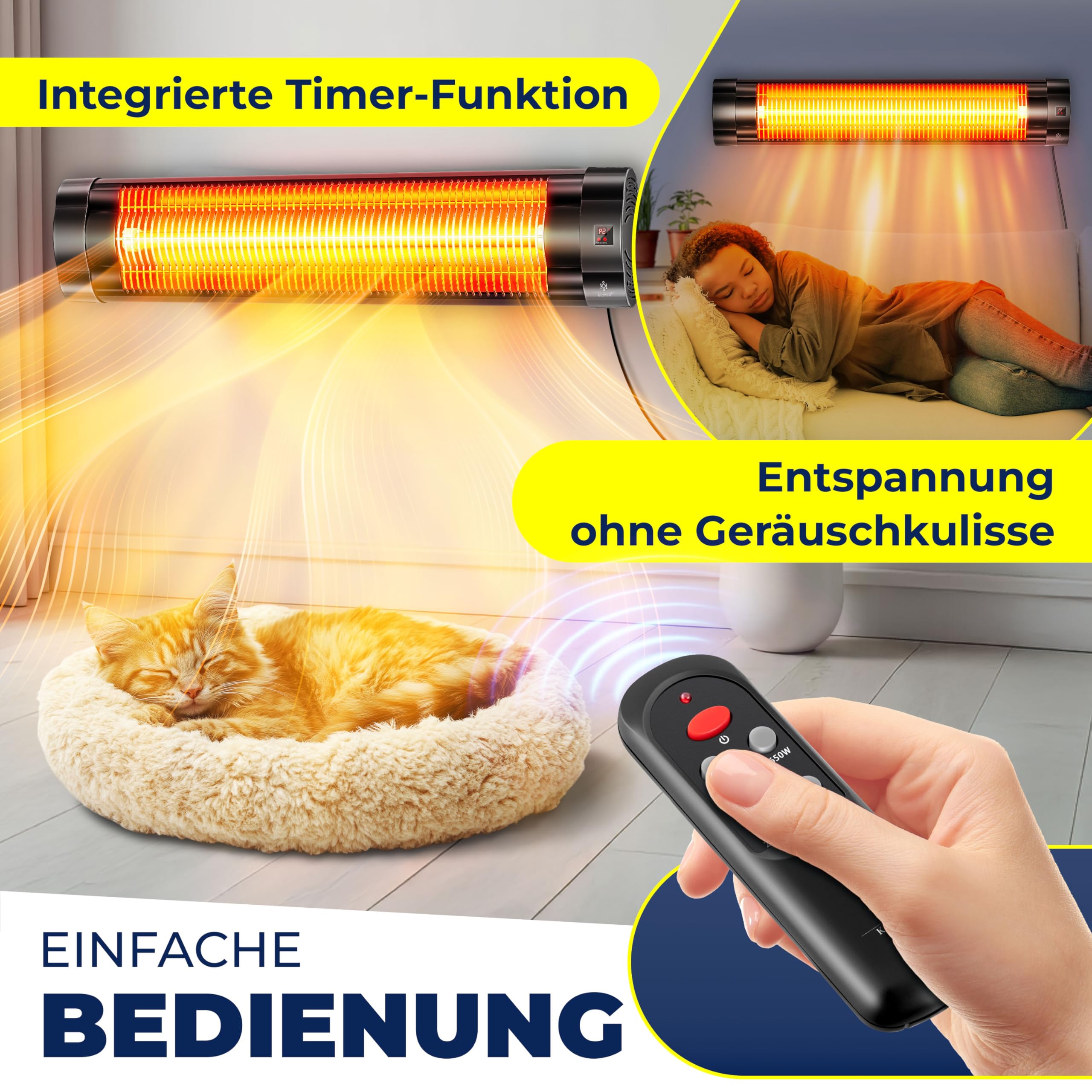 Infrarood terrasverwarmer black heater met 1800 Watt - 2400 Watt - Quality Heating