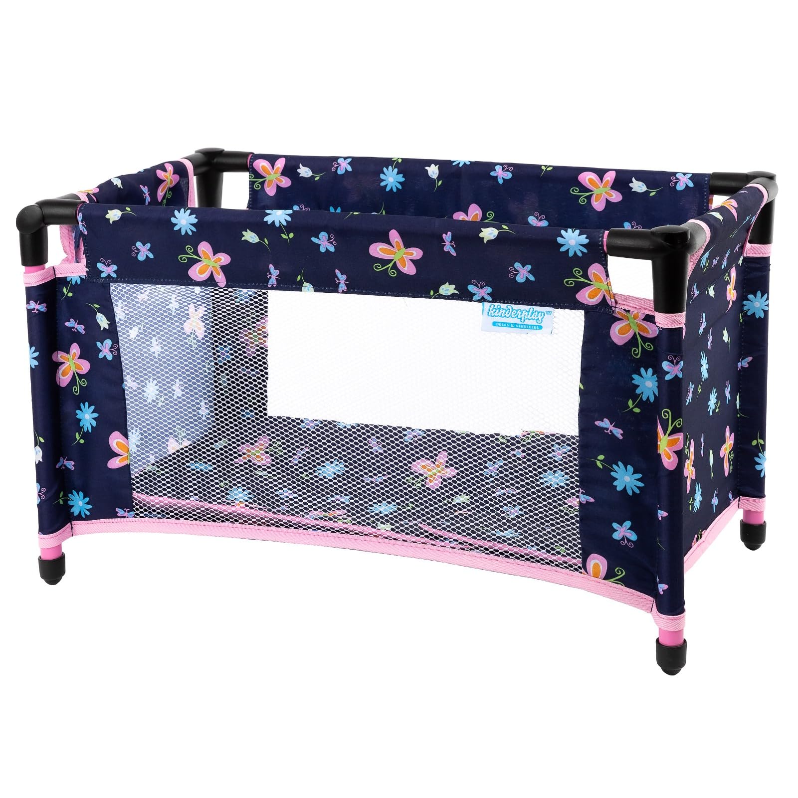 Toy Baby Crib for Dolls, Travel-Friendly Doll Bed for Baby Dolls, Baby Doll Crib for 18-Inch Dolls, Foldable Doll Bed with Carry Bag for 3+ Years