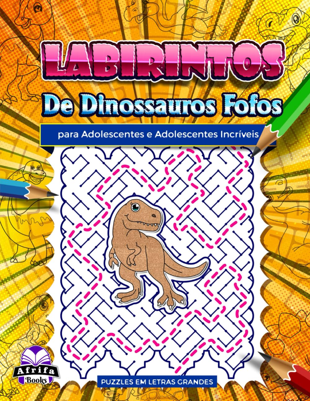 Labirintos de dinossauros fofos para adolescentes e adolescentes incríveis: Quebra-cabeças divertidos e surpreendentes para pessoas inteligentes, jogos de lógica e mentais