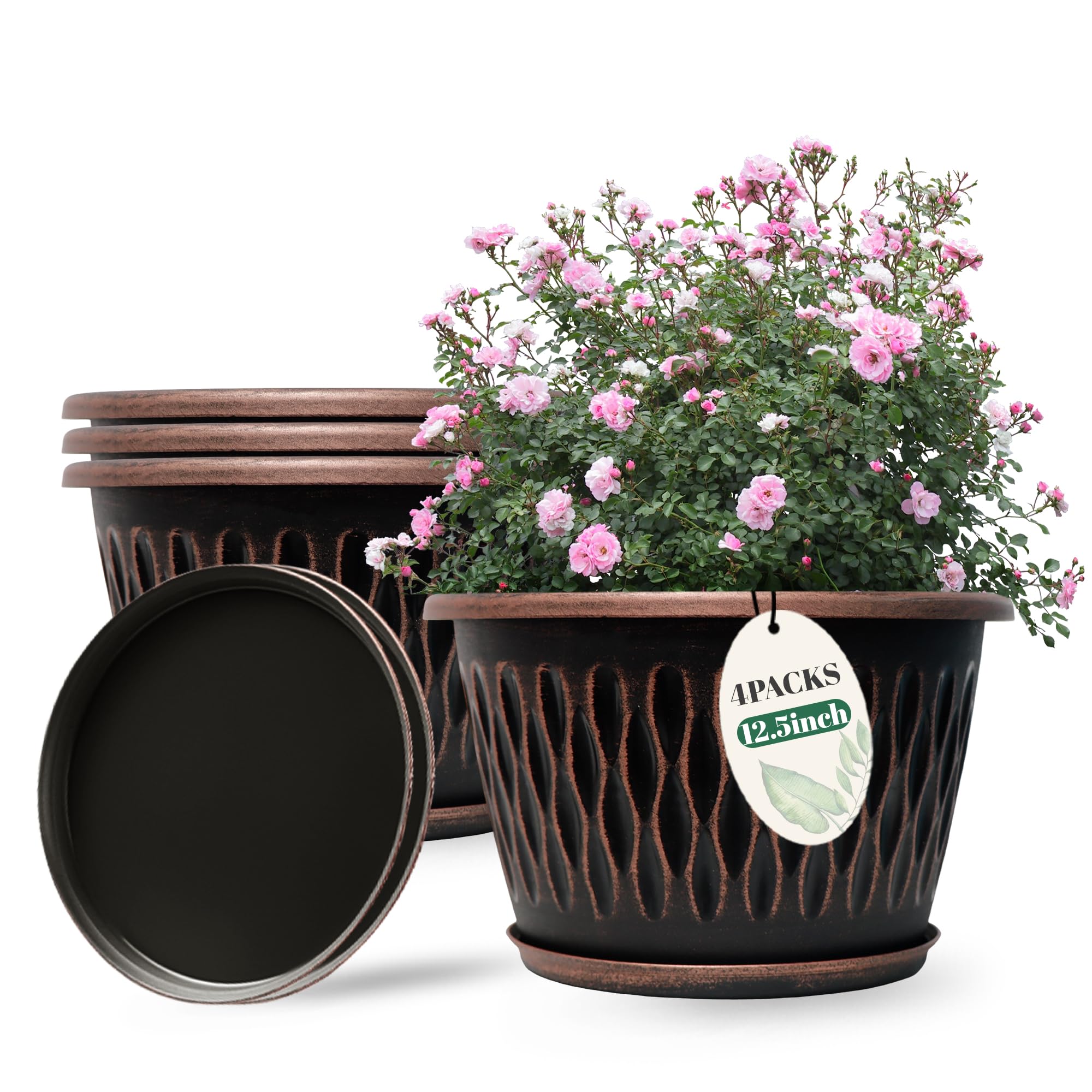 Pots de fleurs en plastique Usocik de 25,4 cm pour sublimer votre salon et balcon