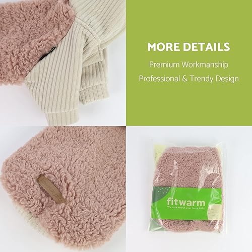 Miniatura 7 de Fitwarm - Abrigo térmico de terciopelo para perro, ropa de invierno para mascota hembra, chaqueta para mascotas, sudadera con capucha para gatos,