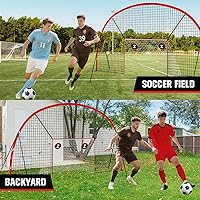 Vista 6 de 3-in-1 Soccer Goal with Backstop Net & Rebounder, 21x10ft Soccer Rebounder Net with 2 Targets, 36-Strand PE Net, Soccer Training Equipment for Shoot