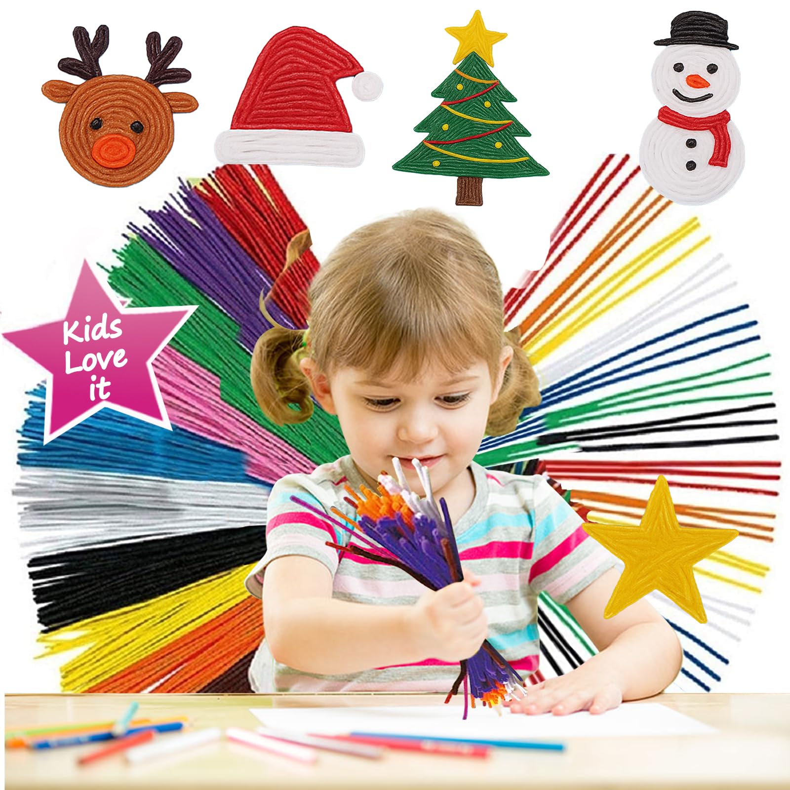 Bofoho 500PCS Wax Yarn Sticks for Kids – Mess-Free Sensory Toy for Travel, Road Trips, Airplane & Restaurant Activities, DIY Arts & Crafts, Non-Toxic, Easy Storage, 13 Colors