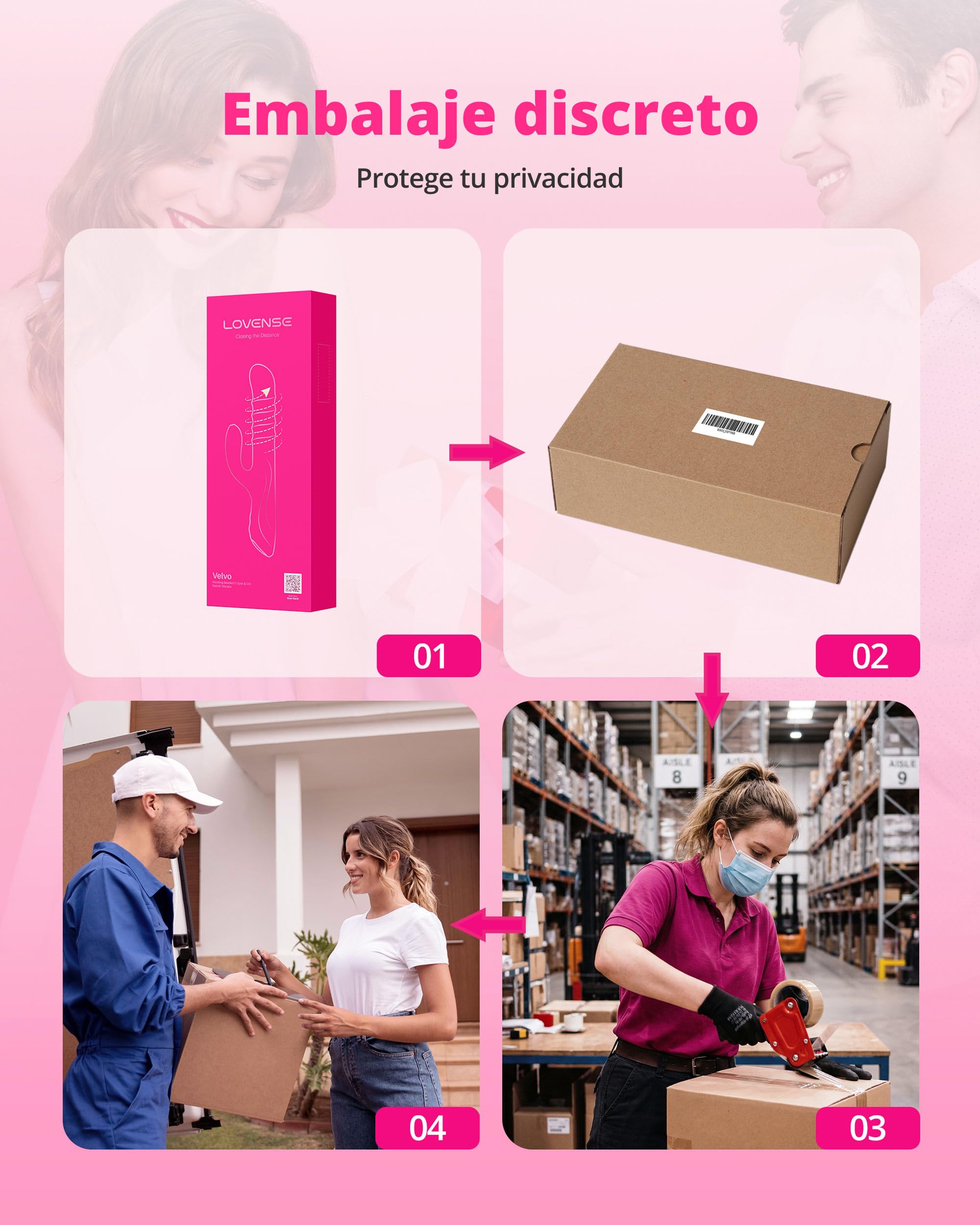 LOVENSE Velvo Vibrador Conejo con Perlas Giratorias, Vibrador Punto G para Mujeres, Estimulador de Clítoris, Vibrador Doble, Control Remoto por App, Juguetes Sexuales para Parejas, IPX7, Rosa