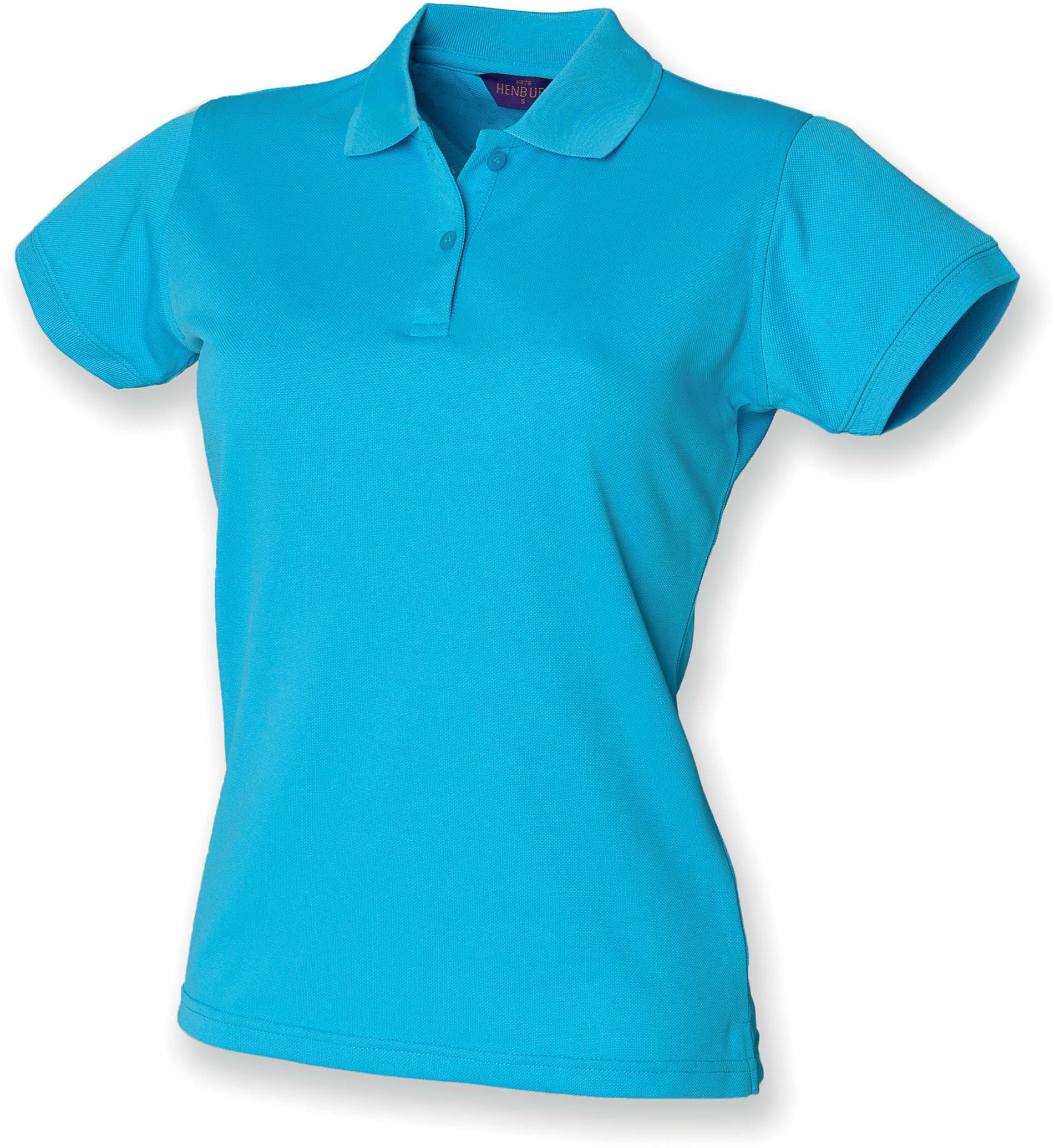 Henbury Coolplus Women's Polo Shirt with Moisture-Wicking Pique Pattern, Turquoise - turquoise, 20
