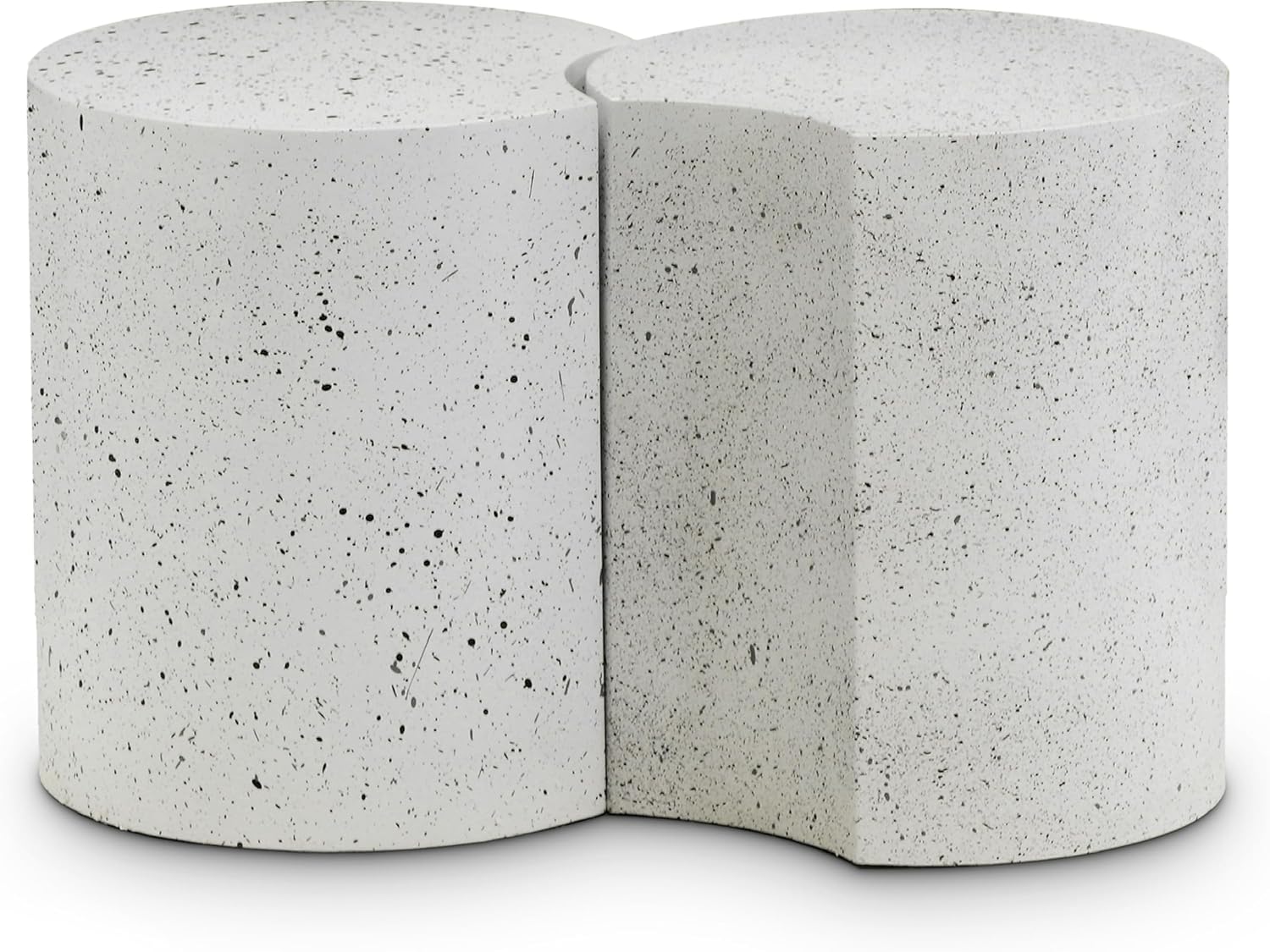 Meridian Furniture Dimple 2 Piece White Terrazzo Pattern Iron Metal End Table