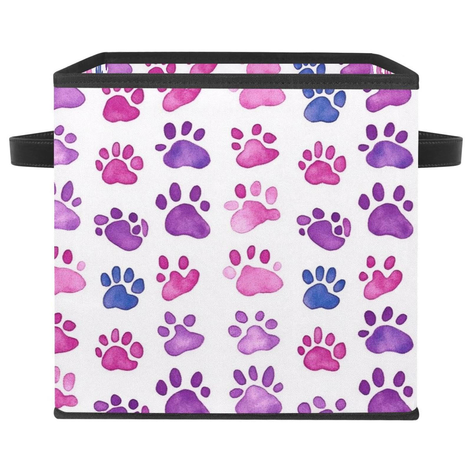 Panier de rangement vêtements en tissu Oxford pliable avec double poignées boîte patte de chien